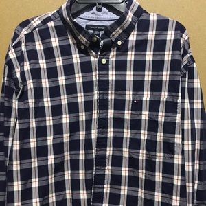 Tommy Hilfiger blue plaid shirt